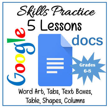 Preview of Google Docs Lessons - Skills Practice Lessons Distance Learning