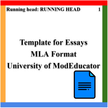 Preview of Google Docs ™︱MLA Essay Format Template