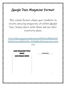 Preview of Google Docs Magazine for Writing