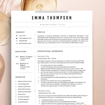Preview of Google Docs Resume, School Teacher Resume and Cover Letter, High School Resume