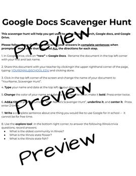 Google Docs Scavenger Hunt by Super Teacher Lady