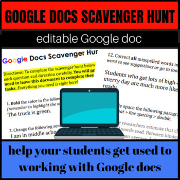 Preview of Google Docs Scavenger Hunt / Introduction