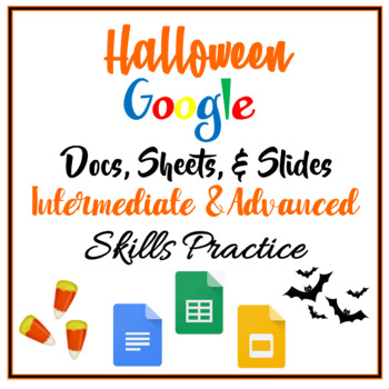 Preview of Google Docs, Sheets, Slides Intermediate Advanced Halloween Activities