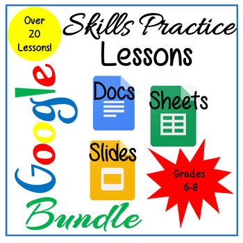 Preview of Google Docs, Sheets & Slides Lessons Bundle Distance Learning