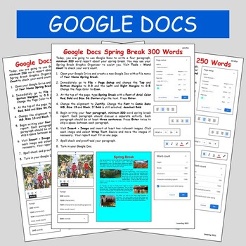 Preview of Google Docs Spring Break Google Classroom