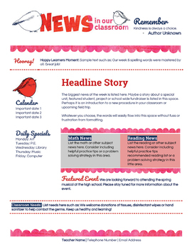 Preview of Google Docs Spring Newsletter Template