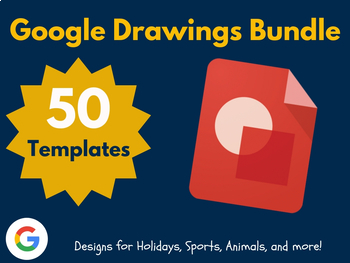 Preview of Google Drawings Bundle 50 Templates! (February, Activities, Winter, Digital Art)