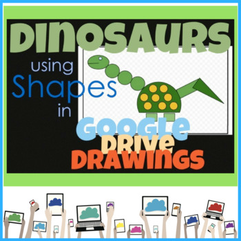 Preview of Google Drawings using Shapes to make a Dinosaur