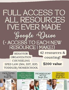 Preview of Google Drive ACCESS | Behavior | Counseling | SPED SST, 504, IEP | 42+ Resources