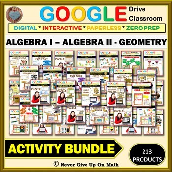 Preview of Google Drive Activity Bundle: ALGEBRA I, ALGEBRA II, GEOMETRY Distance Learning