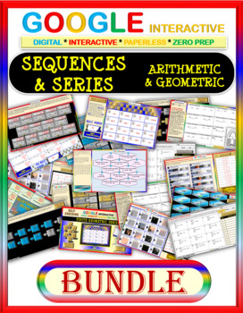 Preview of Google Drive BUNDLE: Arithmetic & Geometric Sequences & Series Distance Learning