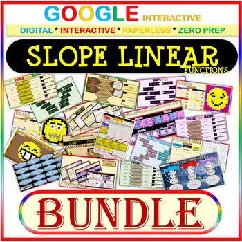 Preview of Google Drive BUNDLE: SLOPE & LINEAR FUNCTIONS Distance Learning