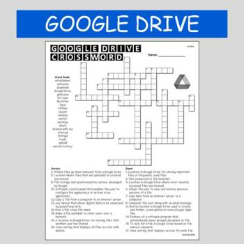 Google Drive Crossword by Cosmo Jack s Technology Resources TpT