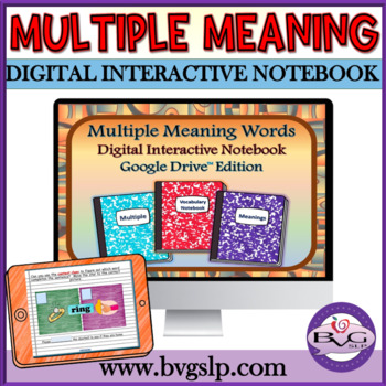 Preview of Digital Interactive Notebook Multiple Meaning Words - Homonyms for GOOGLE SLIDES