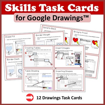 Preview of Skills Task Cards for Google Drawings™ - 2024 update