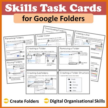 Preview of Computer Folders Task Cards for Google Drive™