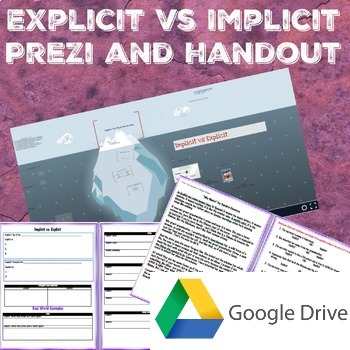 Preview of Google Drive: Implicit Vs. Explicit Prezi with handout (Distance Learning)
