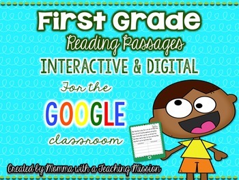 Preview of Google Drive Interactive First Grade Reading Passages - Long & Short Vowel Words