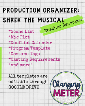 Preview of Google Drive Production Organizer: Shrek the Musical