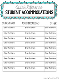 Google Doc Quick Reference Student Accommodations Form