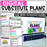 Digital Sub Plans Template {Editable}