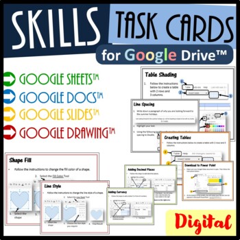 Preview of Technology Skills Task Cards Bundle for Google Drive™ - Digital Resources