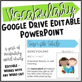 Google Drive Vocabulary Powerpoint for Middle Schoolers | 