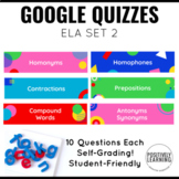 Google ELA Quizzes Set 2 Parts of Speech, Prepositions, Co