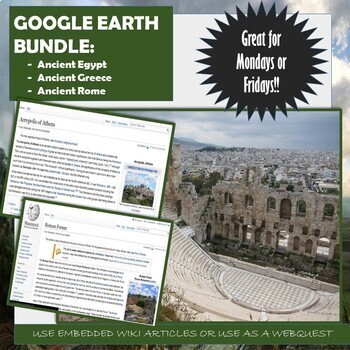 Preview of Google Earth Activity Pack:  Ancient Egypt, Ancient Greece, Ancient Rome