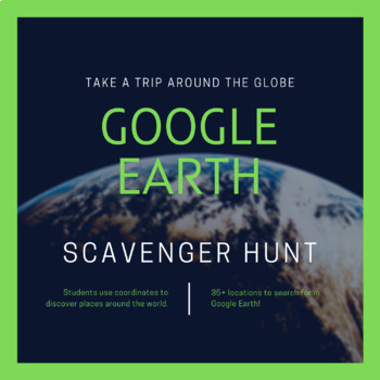 Preview of Google Earth Fun Scavenger Hunt - Distance Learning