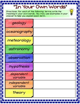 earth science vocabulary google classroom activities by the teacher team