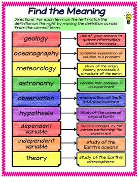 earth science vocabulary google classroom activities by the teacher team