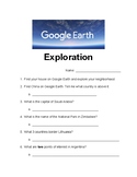 Google Earth Worksheet