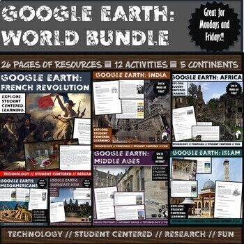 Preview of Google Earth:  World Bundle (10 Technology Based Activities)