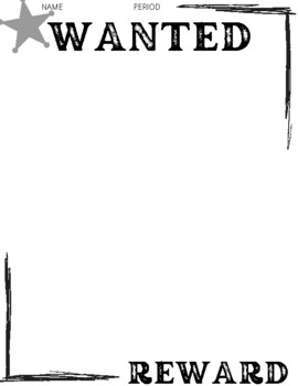 FREE --- Wanted Poster Template 8 1/2 x 11 **** by Reese H