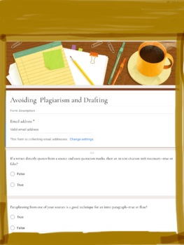 Preview of Google Form: Avoiding Plagiarism