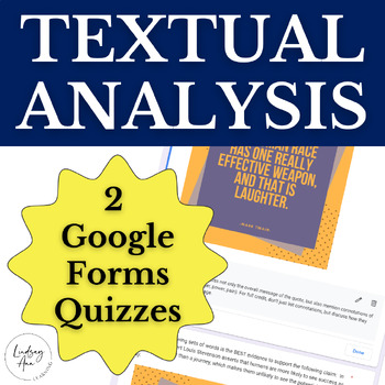 Preview of Google Form Close Reading Activity - Connotation and Denotation Quizzes