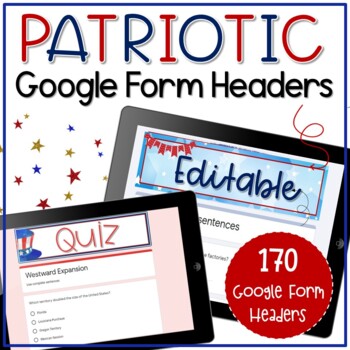 Preview of Google Form Headers Bundle | USA/Patriotic Theme