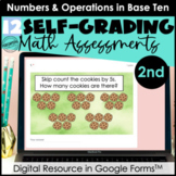 Google Form Math Assessments | Place Value, Add, Subtract 