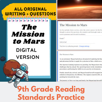 Preview of Google Form - Original Short Story Reading Practice: The Mission to Mars