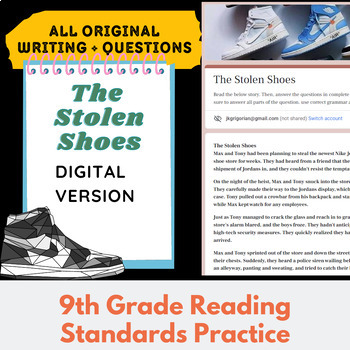 Preview of Google Form - Original Short Story Reading Practice: The Stolen Shoes