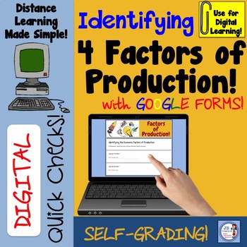 Preview of Digital Quick Check for Economics: Factors of Production/Distance Learning