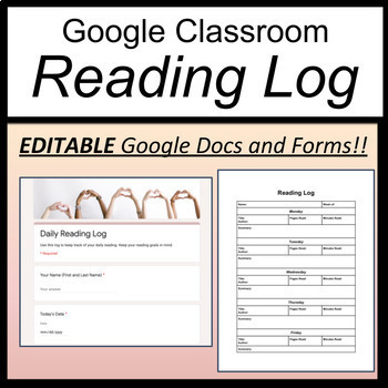 Preview of Google Form Reading Log [Google Classroom Reading Log] [Reading Logs]