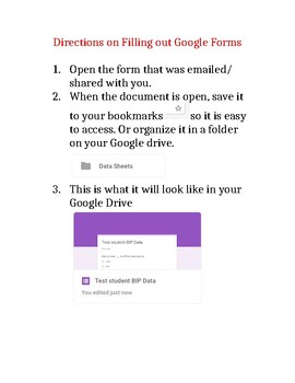 Preview of Google Form Visual (teacher directions)