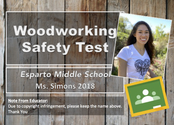 Preview of Google Form: Woodshop Safety Test