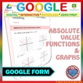 Use with Google Forms: Absolute Value Functions Quiz or Hw