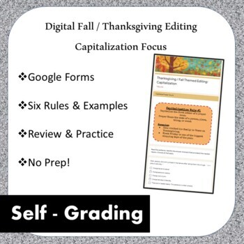 Preview of Google Forms: Editing Practice - Capitalization Rules Focus