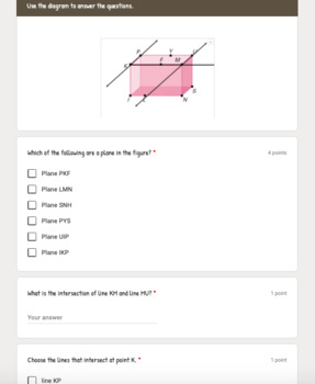 Preview of Google Forms - Intro to Geometry Assessment - Digital Resource