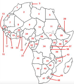 Preview of Google Forms Map Test/Assignment: Africa