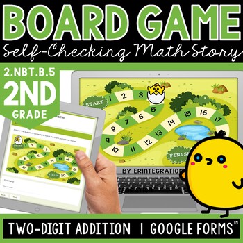 Preview of 2nd Grade Math Assessment Two Digit Addition 2.NBT.B.5 Google Forms Editable